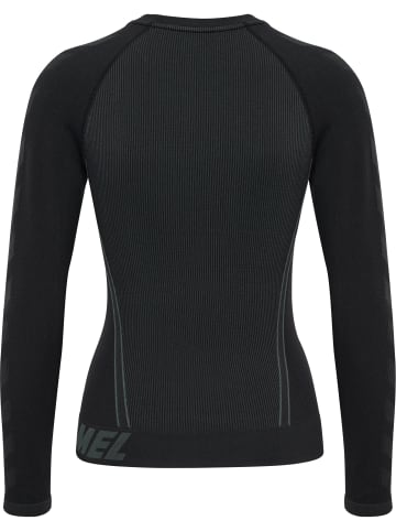 Hummel Hummel T-Shirt Hmlte Multisport Damen Schnelltrocknend Nahtlosen in BLACK/ASPHALT MELANGE