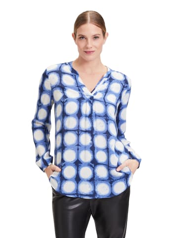 CARTOON Blusenshirt mit Muster in Blau/Weiß