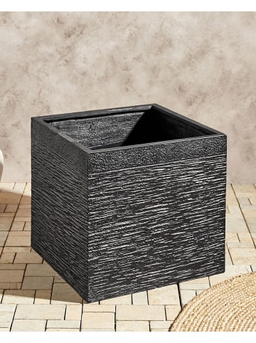 Beliani Outdoor Blumentopf PAROS in Schwarz - (W) 50 x (H) 46 x (L) 50 cm