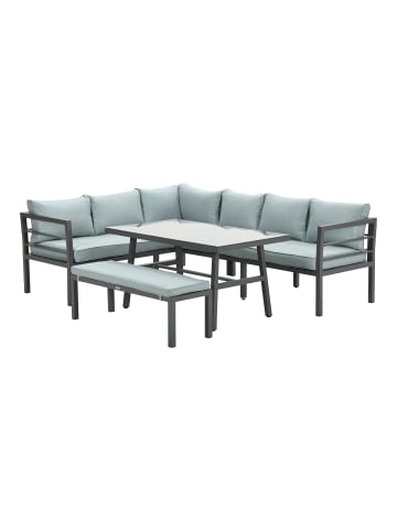 GMD Living Gartenmöbel Sitzgruppe Lounge Set BLAKES in Farbe Schwarz / Polster Mintgrau