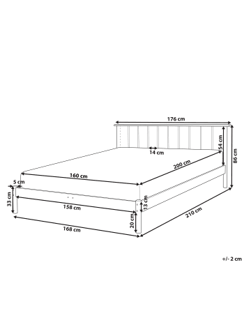 Beliani Doppelbett BARRET in Braun - (W) 176 x (H) 86 x (L) 210 cm