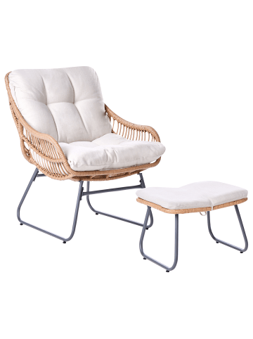 Beliani 2-tlg Sessel MESTRE in /Schwarz/Beige