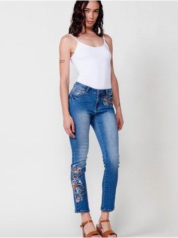 KOROSHI Slim-jeans lang in blau