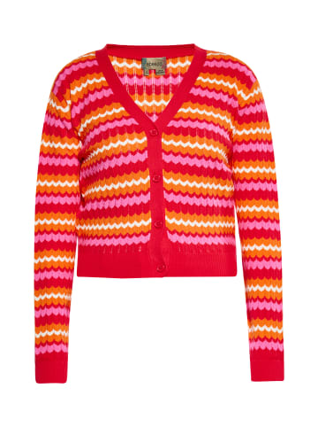 myMo Women Cardigan in Rot Mehrfarbig