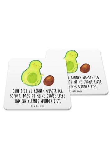 Mr. & Mrs. Panda Untersetzer Set Avocado Kern rollt mit Spruch in Weiß