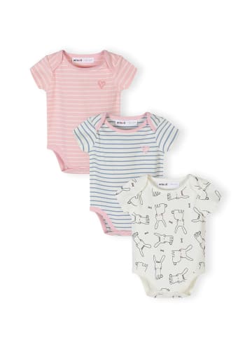 Minoti 3-er Pack Bodys 28BABYRIB2 in hellpink