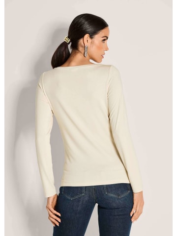 MADELEINE Glamouröses Oberteil mit Straßakzenten in perlweiß / taupe / silberfarben