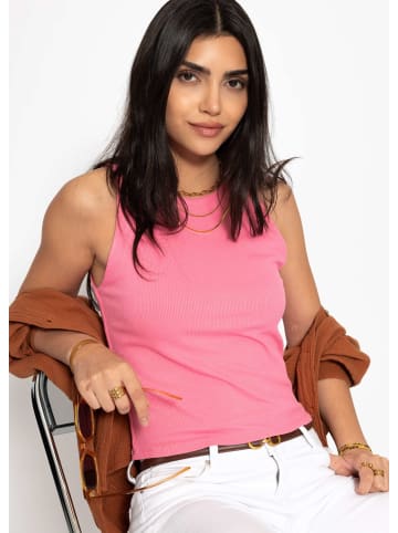 SASSYCLASSY Doppellagiges, geripptes Tank Top in Pink