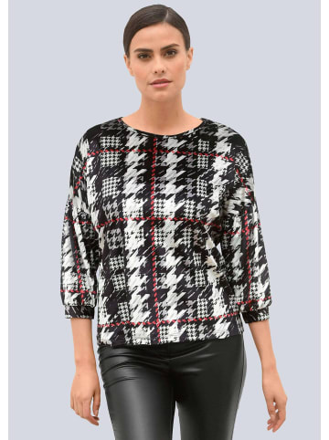 Alba Moda Shirt mit Hahnentrittdessin in schwarz