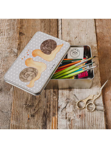 Mr. & Mrs. Panda Keksdose Schnecken Liebe ohne Spruch in Grau Pastell