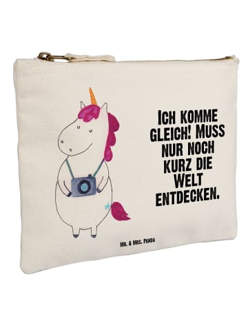 Mr. & Mrs. Panda Federmappe Einhorn Fotograf mit Spruch in Weiß