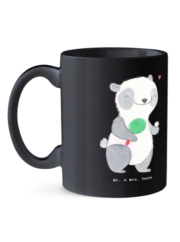 Mr. & Mrs. Panda Tasse Tischtennis Trainerin Freudentag mit Spruch in Schwarz