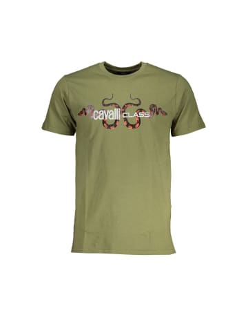 cavalli CLASS Grünes Baumwoll-T-Shirt