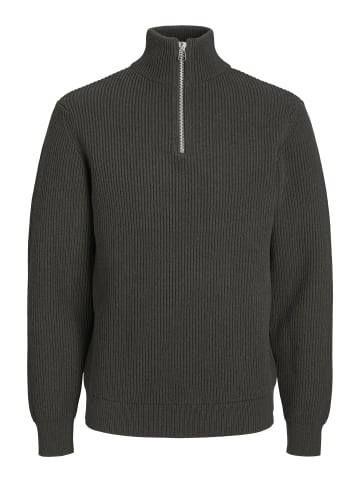 Jack & Jones Strickjacke mit Viertelreißverschluss in Peat 1