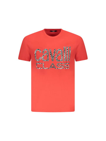 cavalli CLASS Rotes Baumwoll-T-Shirt