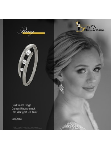 GoldDream 333 Weißgold - 8 Karat Damen Ringe 3er Zirkonia Fingerring  56 (17,8)