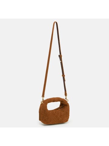 Les Visionnaires Greta Micro weave Handtasche Leder 20 cm in cognac