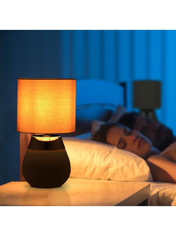 relaxdays Tischlampe in Grün/ Silber - (H)32 x Ø 18 cm