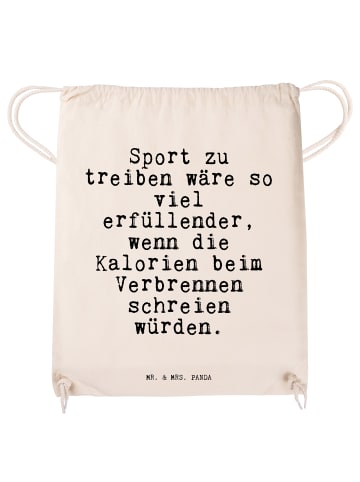Mr. & Mrs. Panda Sportbeutel Sport zu treiben wäre... mit Spruch in Creme