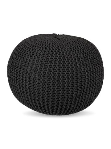 relaxdays Pouf in Dunkelgrau - (H)33 x Ø 46 cm