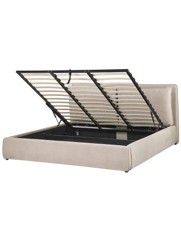 Beliani Doppelbett BAJONNA in Beige - (W) 204 x (H) 102 x (L) 235 cm