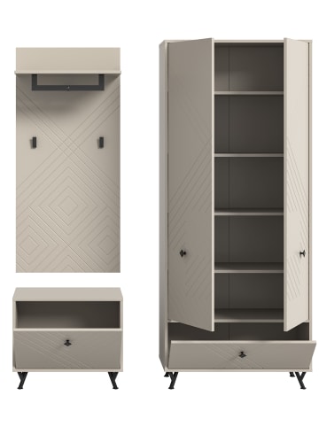 xonox.home Garderobenkombination  (B/H/T: 195x190x35 cm) in sandbeige