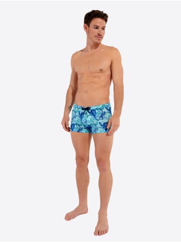 HOM Badehose Swim Shorts Tartane in blue print