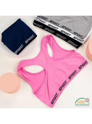 LOREZA 5er Set Bustier - Nahtlos Mikrofaser - Bunt Spaghettiträger 140-152