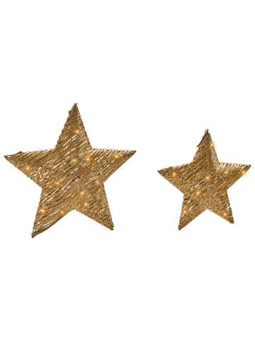 Beliani 2er-Set LED Deko HAMPEN in Gold