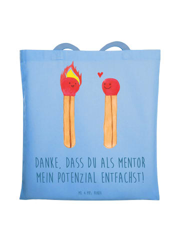 Mr. & Mrs. Panda Shopping Tasche Mentor Potenzial mit Spruch in Sky Blue