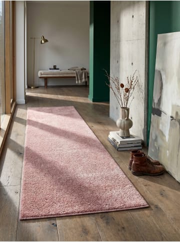 KADIMA DESIGN Teppich Kurzflor Waschbar Einfarbig MAIN Strapazierfähig OEKO-TEX in Rosa