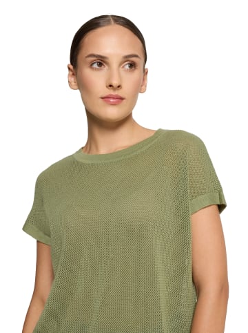 Betty Barclay Lochstrick-Pullover ohne Arm in Oil Green