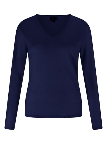 CASH-MERE.CH V-Ausschnitt Pullover in Marine Blau