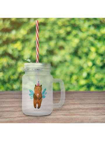 Mr. & Mrs. Panda Trinkglas Mason Jar Bär Zahnfee ohne Spruch in Transparent