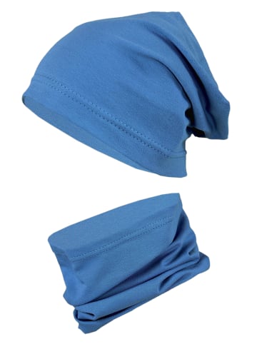 TupTam Kinder Beanie Mütze Schlauchschal Set in blau