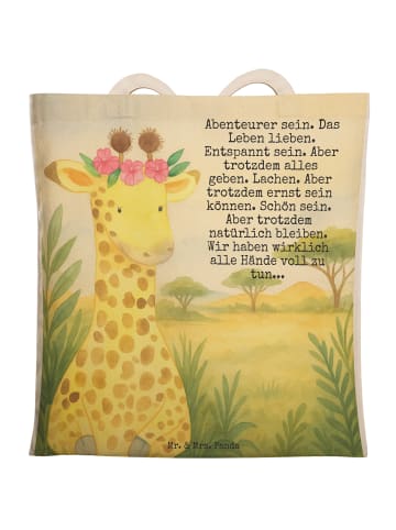 Mr. & Mrs. Panda Beutel Giraffe Blumenkranz Design mit Spruch in Weiß