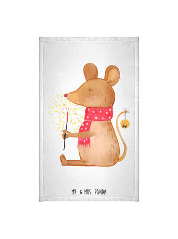 Mr. & Mrs. Panda Handtuch Gäste-WC Maus Weihnachten ohne Spruch in Weiß