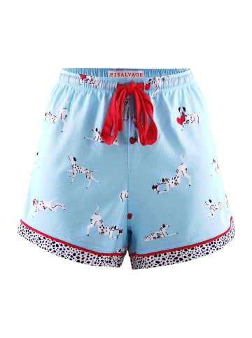 P.J. Salvage Pyjamashorts PUPPY LOVE in Blau