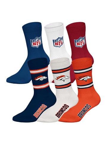 NFL Socken 6er Pack in Denver Broncos/Mix