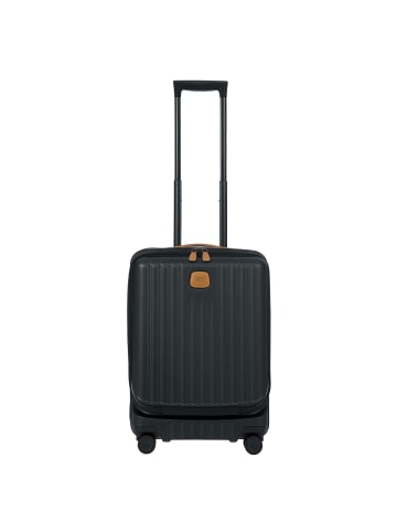 BRIC`s Capri 4 Rollen Kabinentrolley 55 cm Laptopfach mit Dehnfalte in black