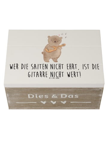 Mr. & Mrs. Panda Box Gitarre Wert mit Spruch in Weiß