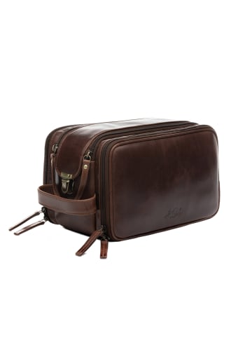 SID & VAIN Leder-Kulturtasche Leder Kulturtasche Unisex LOUIS in braun