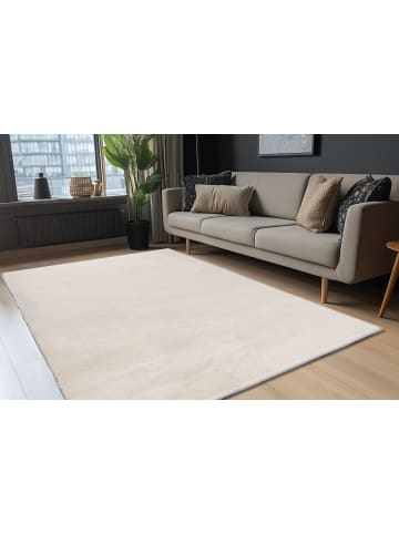 Vivorum Wohnzimmer / Schlafzimmer  Hochflor Teppich Emotion 525 in weiß
