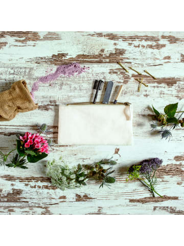 Mr. & Mrs. Panda Schminktasche Bären mit Blumenkranz mit Spruch in Weiß
