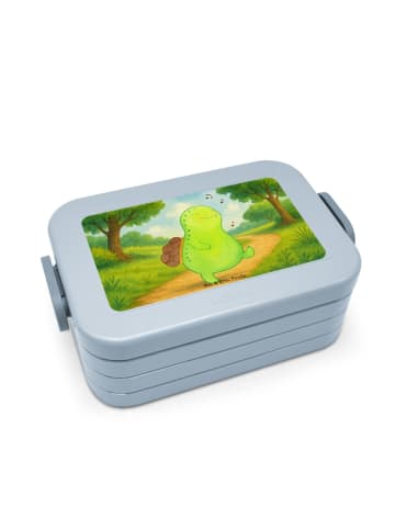 Mr. & Mrs. Panda Bento Box Schildkröte Pfeifen Design ohne Spruch in Blau Pastell
