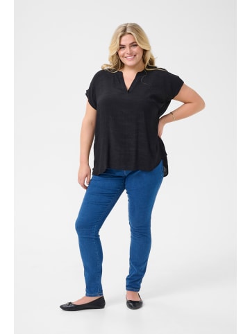 KAFFE curve Kurzarm-Bluse KCalia Regular fit in Black Deep