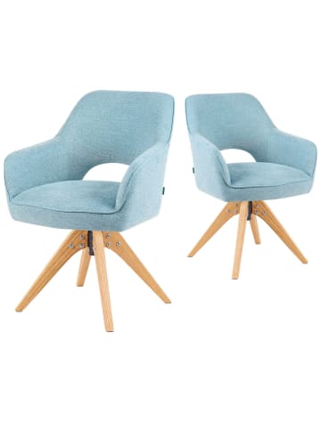 DUBI Möbel 2er-Set: Drehstuhl Mika-Lena in Hellblau - (B)60 x (H)87 x  (T)65 cm