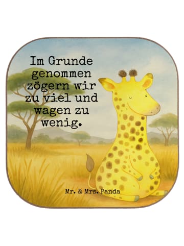 Mr. & Mrs. Panda Untersetzer Tee Giraffe Zufrieden Design mit Sp... in Weiß