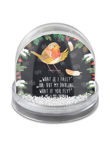 Mr. & Mrs. Panda Schneekugel Weihnachten Rotkehlchen Federn mit ... in Kreidetafel