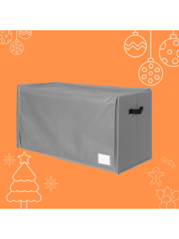relaxdays Weihnachtskugel-Aufbewahrungsbox in Grau - (B)73 x (H)40 x (T)36,5 cm